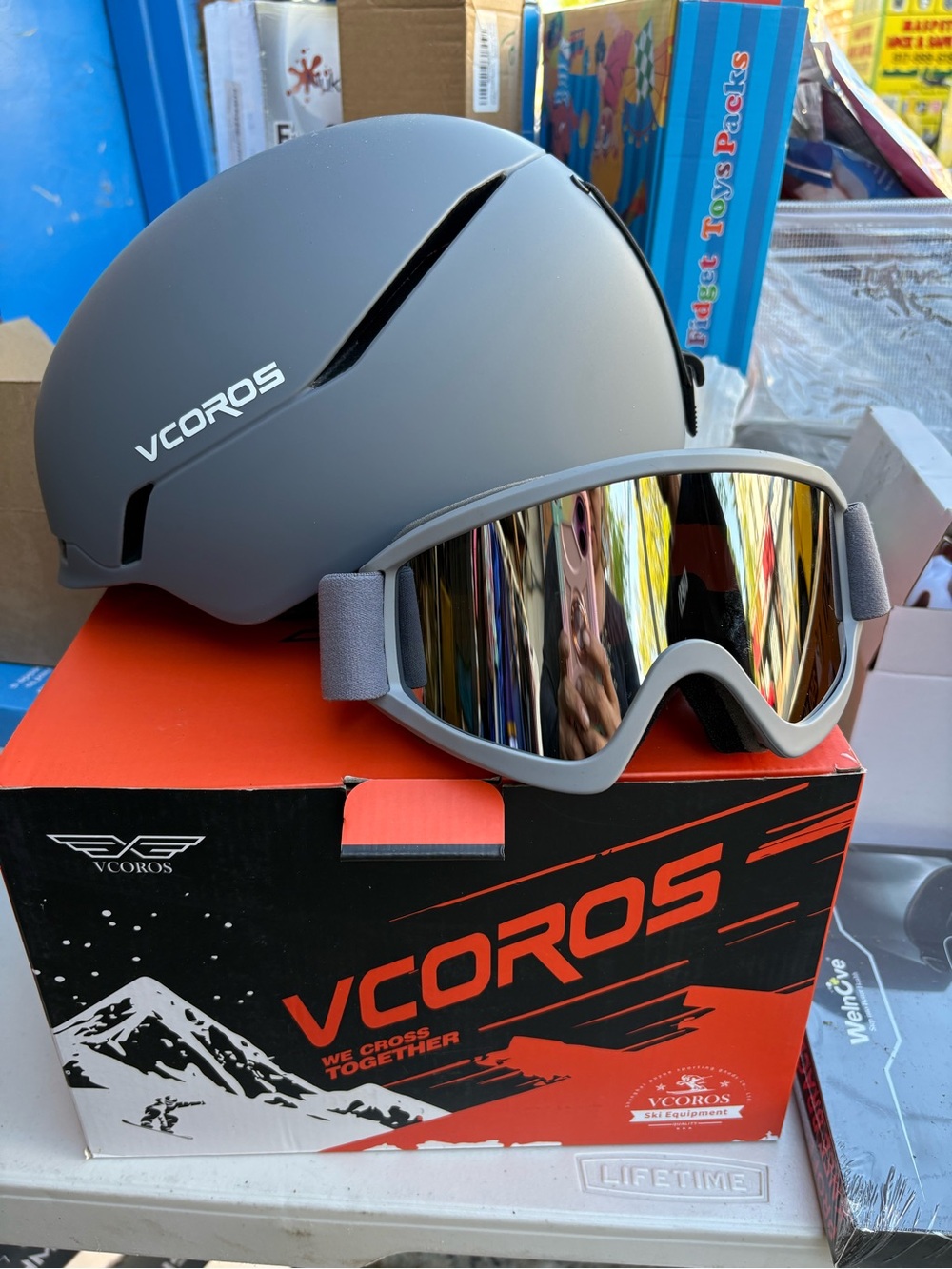 Coro Gray Helmet with Mirrored Goggles